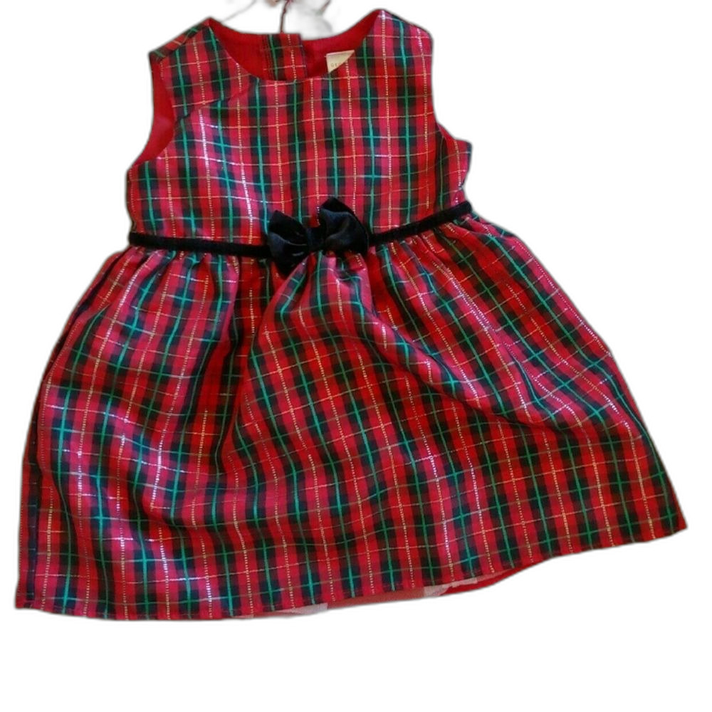 George Christmas Holiday baby girl dress red green size 12 months